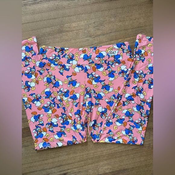 LuLaRoe Womens TC Pink Disney’s Donald Duck Ankle-Length Leggings Adult XL Comfy - Picture 10 of 15